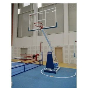 Стойка за баскетбол мобилна плексиглас за зала