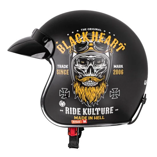 Мото каска W-TEC V541 Black Heart, Ride Culture - Черен мат