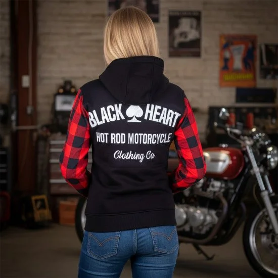 Дамски мото суитшърт W-TEC Black Heart Ramforge - Червен-Черен