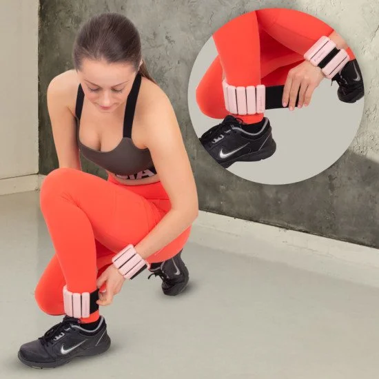 Регулируеми тежести за ръце и крака inSPORTline Brace 2 x 1 кг - Розов