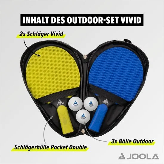 Комплект за тенис на маса JOOLA Set Vivid Outdoor - Син-Жълт