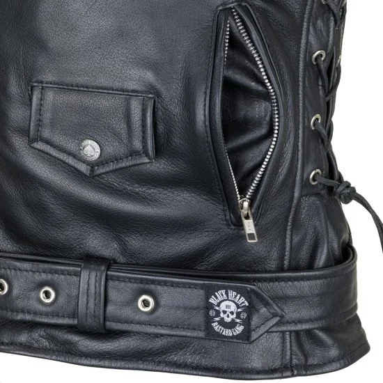 Кожено мото яке W-TEC Black Heart Perfectis, Черен