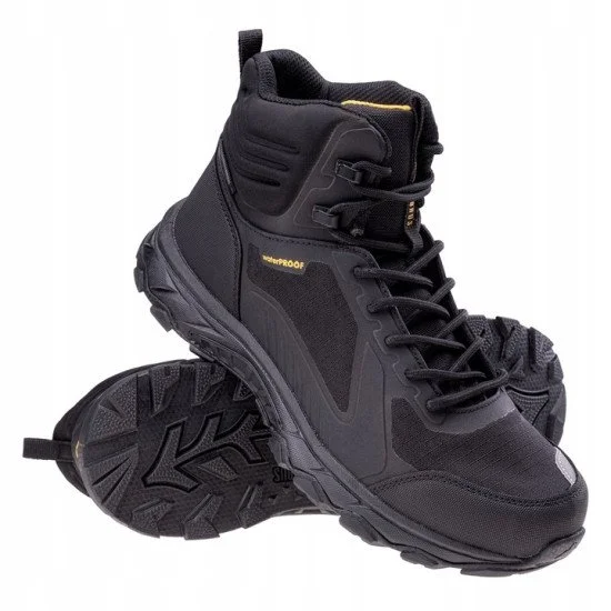 Мъжки туристически обувки ELBRUS Hixon Mid WP - Черен