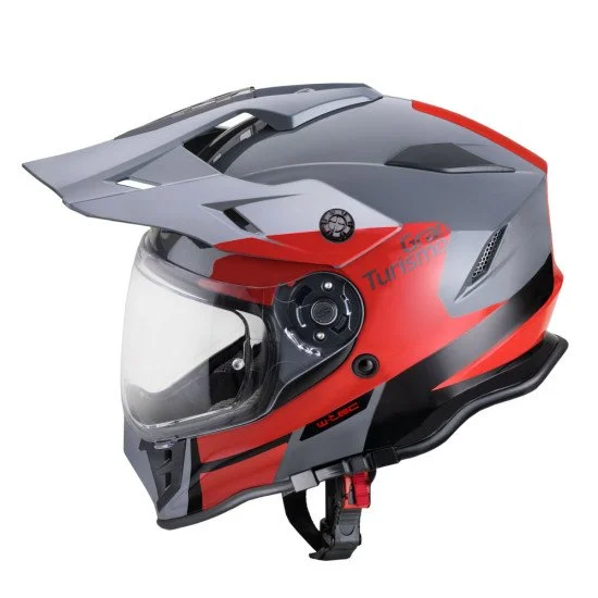 Мото каска W-TEC V331 PR Graphic - Червен - Сив