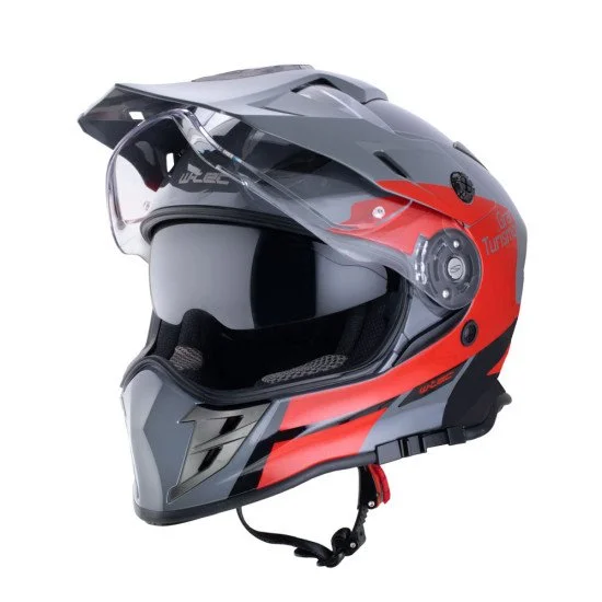 Мото каска W-TEC V331 PR Graphic - Червен - Сив