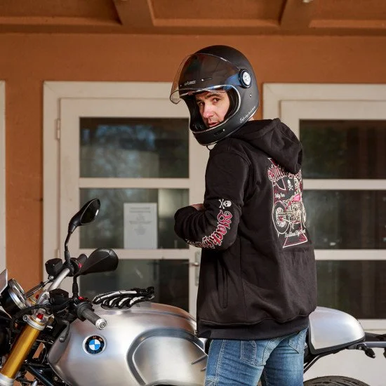 Мъжки суитшърт W-TEC Black Heart Vintage Iron Hoodie