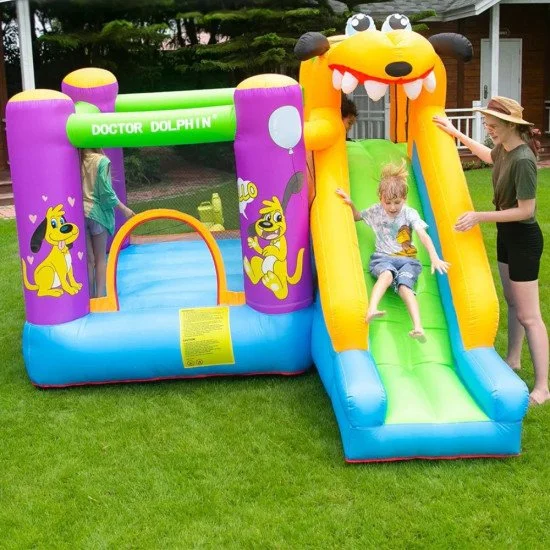 Надуваем батут с пързалка Doctor Dolphin Puppy Slide 72007