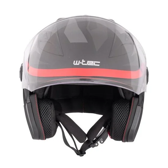 Мото каска W-TEC Barcela Vermella - Черен-Сив-Червен Мото каска W-TEC Barcela Vermella - Черен-Сив-Червен