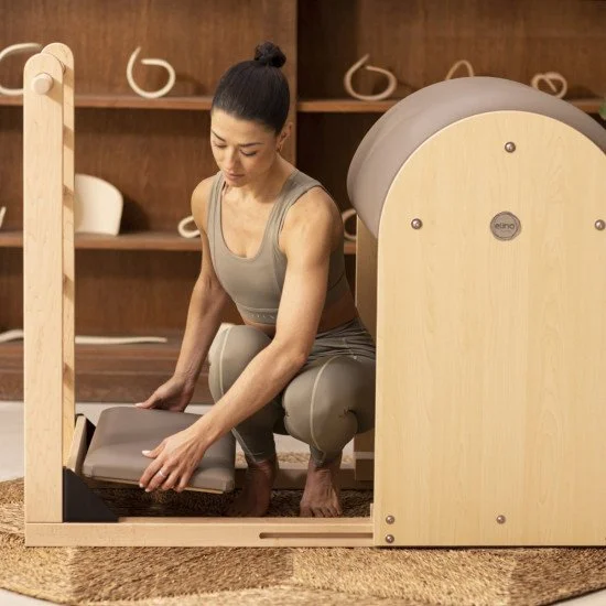 Пилатес барел ELINA Elite Pilates Barrel със стълба и дървена основа