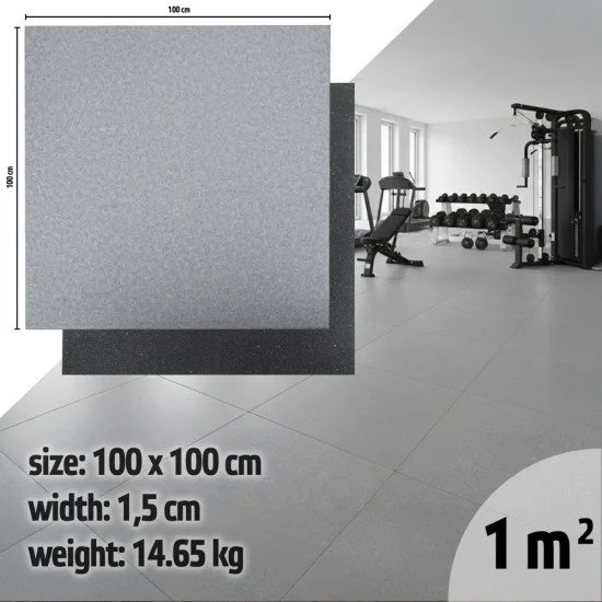 Предпазна настилка за фитнес inSPORTline Luxteko Flat 100x100x1.5 см
