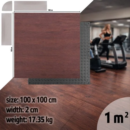 Предпазна настилка за фитнес inSPORTline Luxteko Flat 100x100x2 см
