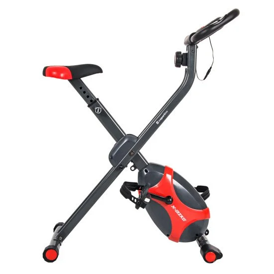Велоергометър сгъваем inSPORTline Xbike - Сив - Червен