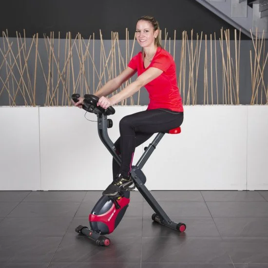 Велоергометър сгъваем inSPORTline Xbike - Сив - Червен