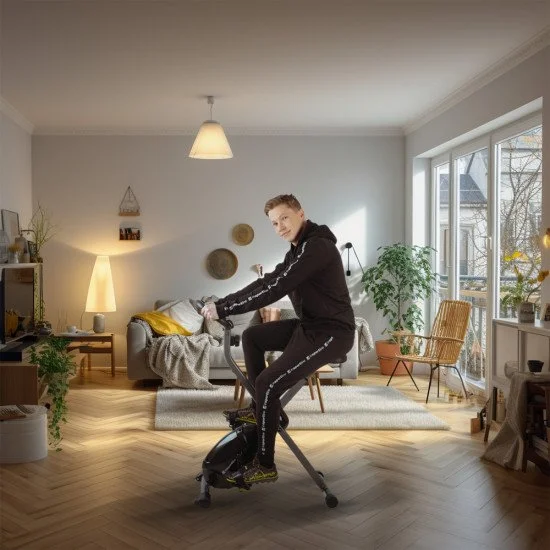 Велоергометър сгъваем inSPORTline Xbike - Черен