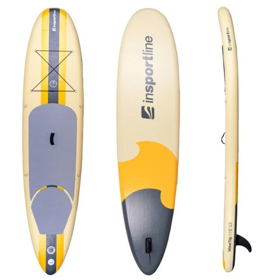 Sup борд с аксесоари inSPORTline WaveTrip 11'6" G3 - Жълт
