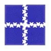 Комплект ъглови части за настилка пъзел Simple, Син