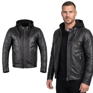 Мъжко кожено мото яке W-TEC Murayo II - Черен Мъжко кожено мото яке W-TEC Murayo II - Черен
