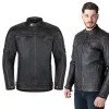 Мъжко кожено мото яке W-TEC Mungelli EVO - Черен-Кафяв