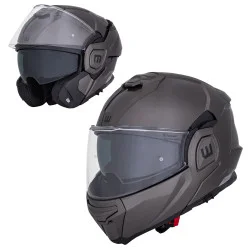 Модуларна мото каска W-TEC Zoroz P/J - Сив металик