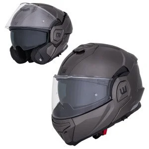 Модуларна мото каска W-TEC Zoroz P/J - Сив металик