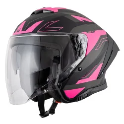 Мото каска W-TEC Voltik Shockrose - Черен-Розов