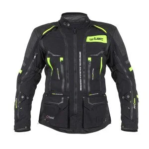 Мъжко мото яке W-TEC Aircross - Черен/Флуоресцент