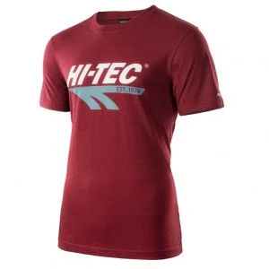 Мъжка тениска HI-TEC Retro, Тъмночервен