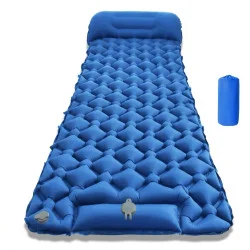 Надуваема постелка с интегрирана помпа inSPORTline Soultea 190x60x6 см - Син