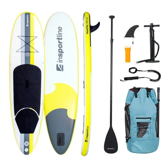 Sup борд с аксесоари inSPORTline WaveTrip 10'6" G3 - Жълт