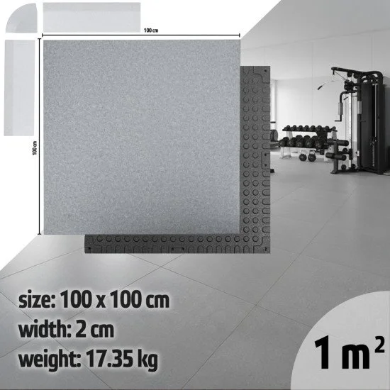 Предпазна настилка за фитнес inSPORTline Luxteko Flat 100x100x2 см