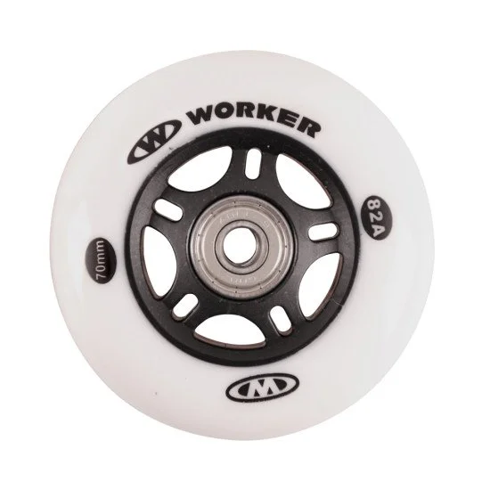 Комплект колела за ролери WORKER 70mm и лагери ABEC-5 Chrome Комплект колела за ролери WORKER 70mm и лагери ABEC-5 Chrome