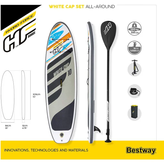 Надуваем SUP борд BESTWAY White Cap 305