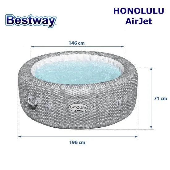 Надуваемо джакузи BESTWAY Lay-Z-Spa Honolulu AirJet Надуваемо джакузи BESTWAY Lay-Z-Spa Honolulu AirJet