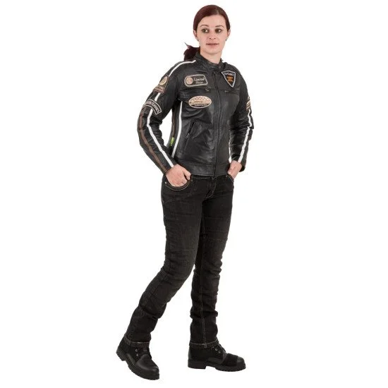 Дамско кожено мото яке W-TEC Lady Sheawen - черен Дамско кожено мото яке W-TEC Lady Sheawen - черен