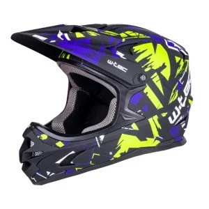 Каска Downhill W-TEC Richpike - Green & Blue Madness