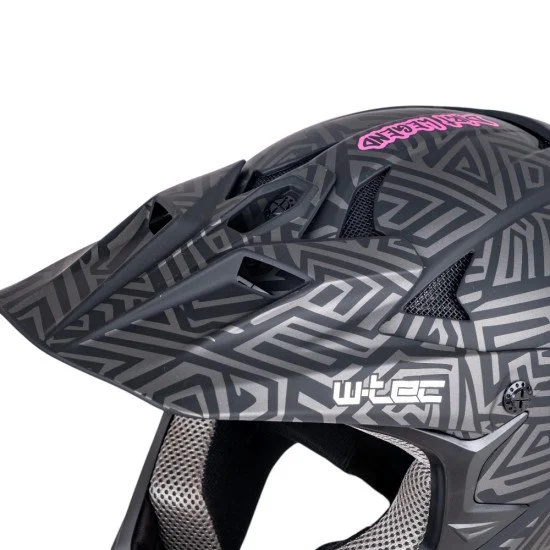 Каска Downhill W-TEC Richpike - Pink Tag On Black Каска Downhill W-TEC Richpike - Pink Tag On Black