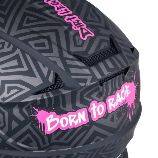 Каска Downhill W-TEC Richpike - Pink Tag On Black Каска Downhill W-TEC Richpike - Pink Tag On Black
