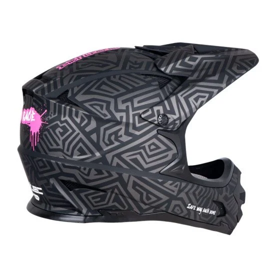 Каска Downhill W-TEC Richpike - Pink Tag On Black Каска Downhill W-TEC Richpike - Pink Tag On Black