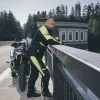 Мъжки мото панталон W-TEC Spirital - Черен/оранжев