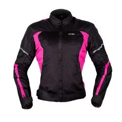 Дамско лятно мото яке W-TEC Matrix Lady - Черен-Розов