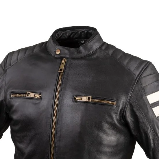 Мъжко кожено мото яке W-TEC Stripe Мъжко кожено мото яке W-TEC Stripe