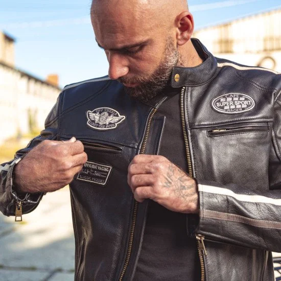 Мъжко кожено мото яке Jacket W-TEC Makso Мъжко кожено мото яке Jacket W-TEC Makso