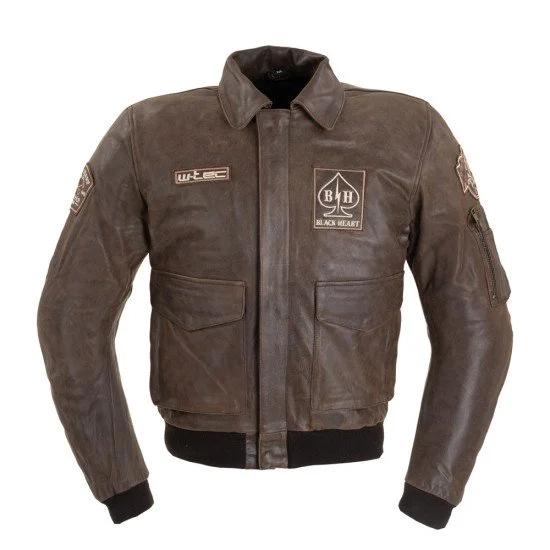 Мъжко кожено мото яке W-TEC Black Heart Bomber