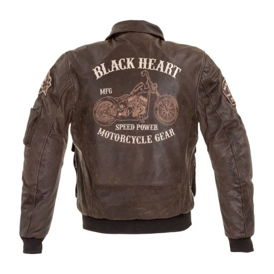 Мъжко кожено мото яке W-TEC Black Heart Bomber