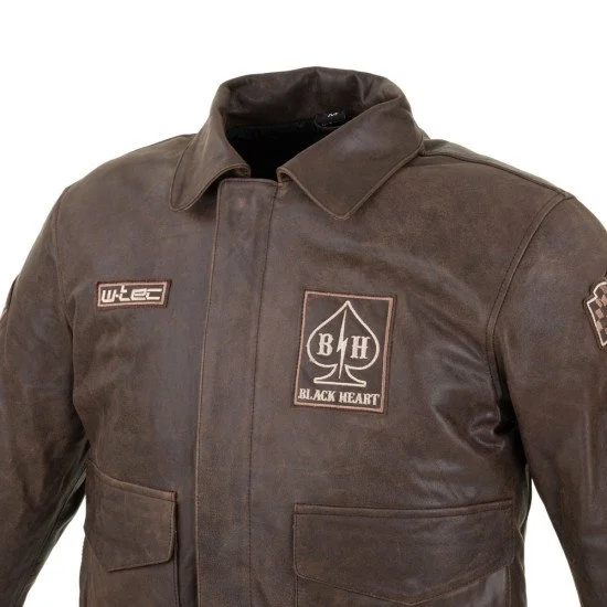 Мъжко кожено мото яке W-TEC Black Heart Bomber