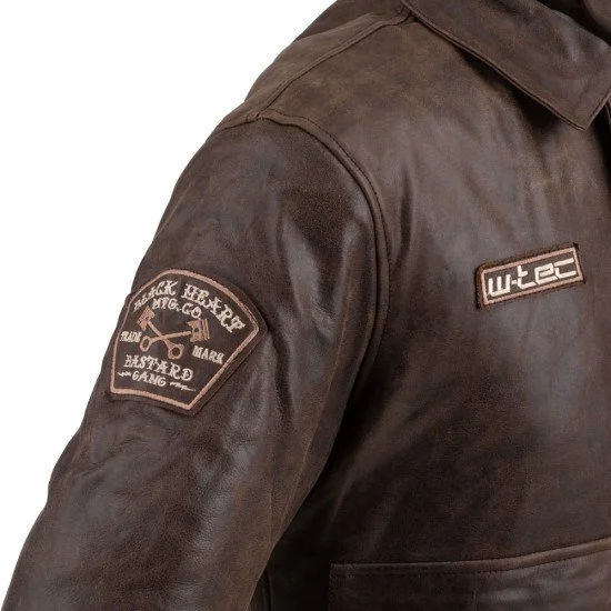 Мъжко кожено мото яке W-TEC Black Heart Bomber